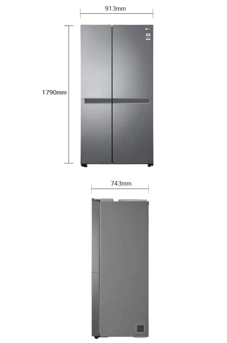 LG 688(L) | Side by Side Refrigerator |Smart Inverter Compressor | Multi Air Flow | Smart Diagnosis